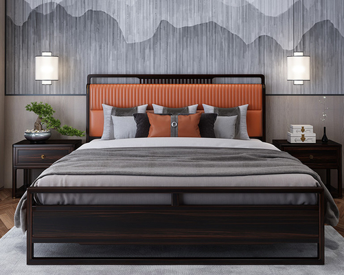 호텔을 위한 사각형 검은 색 경재 침대 머리상 600*500*550mm