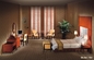 겔라이메이 선홍색 색깔 호텔 침실 가구는 고체 목재 경대와 함께 설정합니다