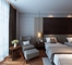 주문 제작된 호텔 침실 가구는 호두나무 베니어판 침대 E1 합판에서 설정합니다