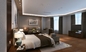 주문 제작된 호텔 침실 가구는 호두나무 베니어판 침대 E1 합판에서 설정합니다